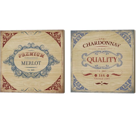 Wine Labels 2 Piece Canvas Print Set by Posters International Studio