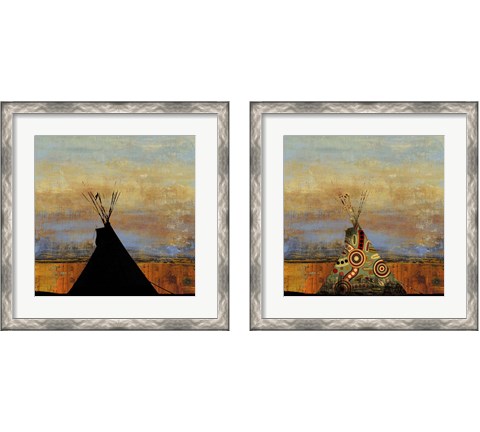 Blue Face & Falling Feather 2 Piece Framed Art Print Set by Posters International Studio