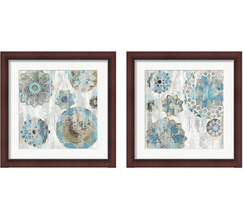 Suzani Blue 2 Piece Framed Art Print Set by Tom Reeves