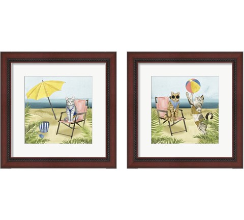 Coastal Kitties 2 Piece Framed Art Print Set by Grace Popp