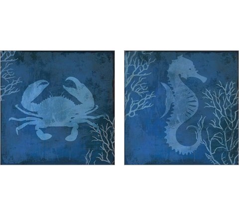 Navy Sea Life 2 Piece Art Print Set by Posters International Studio