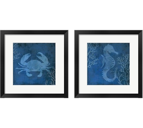 Navy Sea Life 2 Piece Framed Art Print Set by Posters International Studio