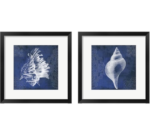 Navy Shell 2 Piece Framed Art Print Set by Posters International Studio