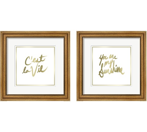 Gold on White 2 Piece Framed Art Print Set by Posters International Studio