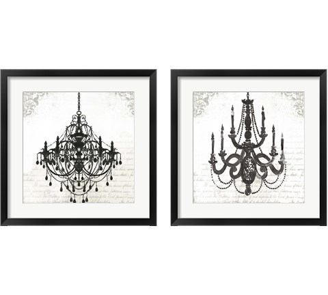 Black Chandelier 2 Piece Framed Art Print Set by PI Galerie