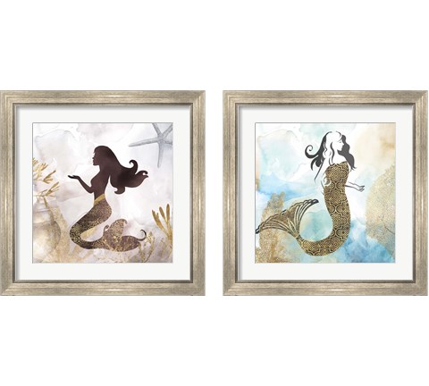 Mermaid 2 Piece Framed Art Print Set by PI Galerie