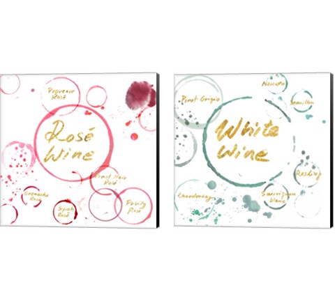 Wine Rings 2 Piece Canvas Print Set by Posters International Studio