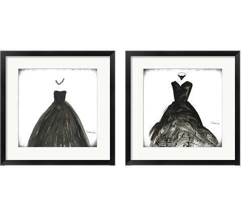 Black Dress 2 Piece Framed Art Print Set by Tamara Cohen