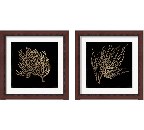 Gold Coral 2 Piece Framed Art Print Set by Aimee Wilson