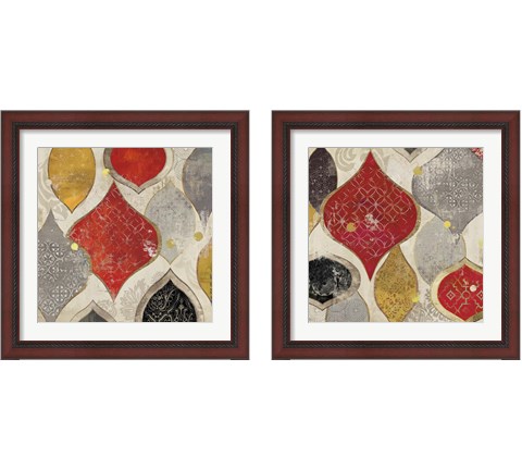 Red Motif 2 Piece Framed Art Print Set by Aimee Wilson