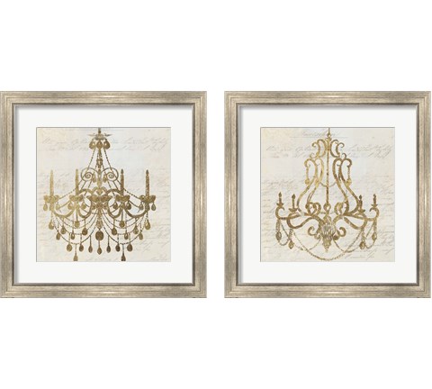 Golden Chandelier 2 Piece Framed Art Print Set by Aimee Wilson