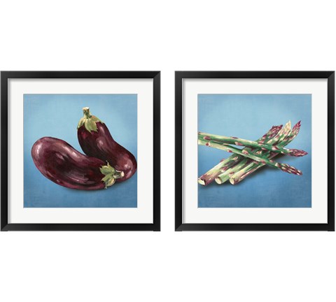 Veggie on Blue 2 Piece Framed Art Print Set by Asia Jensen