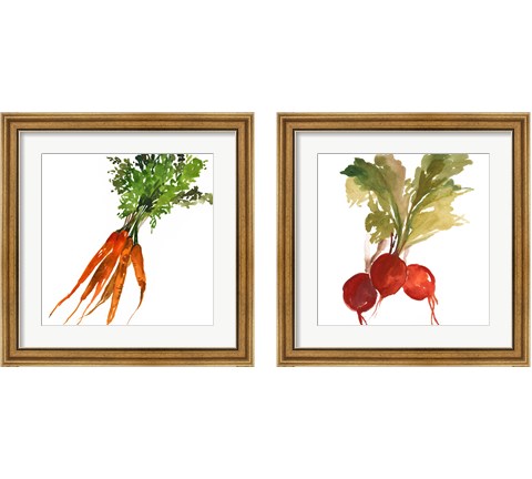 Veggie on White 2 Piece Framed Art Print Set by Asia Jensen