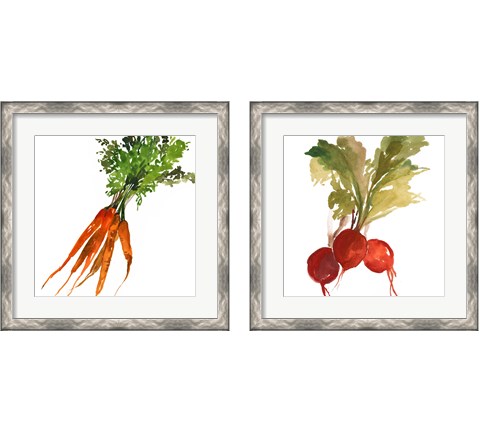 Veggie on White 2 Piece Framed Art Print Set by Asia Jensen