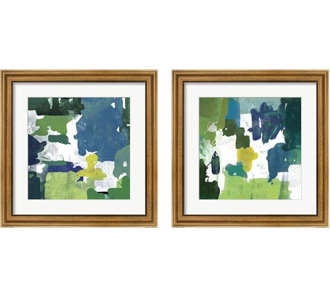 Block Paint Green 2 Piece Framed Art Print Set by Posters International Studio