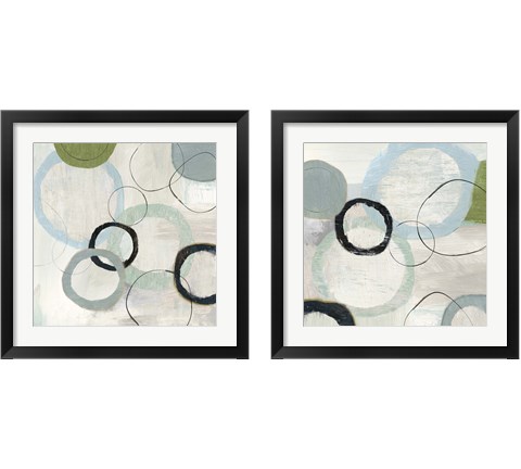 Blue Circles 2 Piece Framed Art Print Set by Tom Reeves