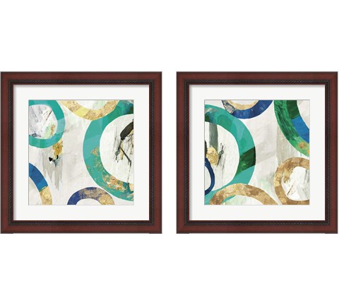 Green Rings 2 Piece Framed Art Print Set by Tom Reeves