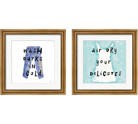 Laundry Rules 2 Piece Framed Art Print Set by Sue Schlabach