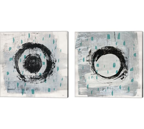 Zen Circle with Teal 2 Piece Canvas Print Set by Melissa Averinos