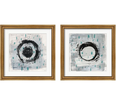 Zen Circle with Teal 2 Piece Framed Art Print Set by Melissa Averinos