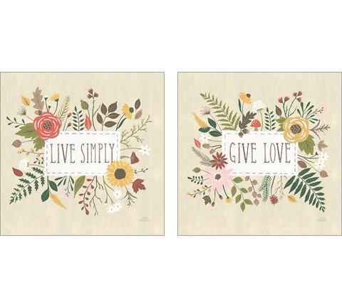 Autumn Garden 2 Piece Art Print Set by Laura Marshall