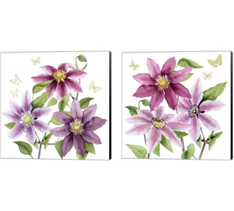 Clematis Climb 2 Piece Canvas Print Set by Grace Popp