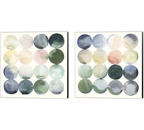 Pastel Hoops 2 Piece Canvas Print Set by Grace Popp