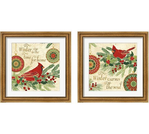 Winter Feathers 2 Piece Framed Art Print Set by Veronique Charron