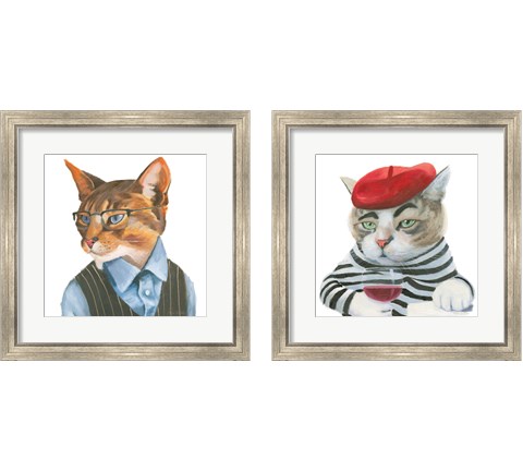 Cattitude  2 Piece Framed Art Print Set by Myles Sullivan