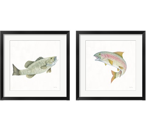 Gone Fishin 2 Piece Framed Art Print Set by Wild Apple Portfolio