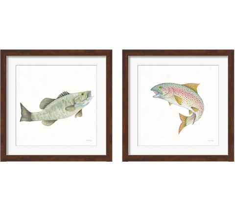 Gone Fishin 2 Piece Framed Art Print Set by Wild Apple Portfolio