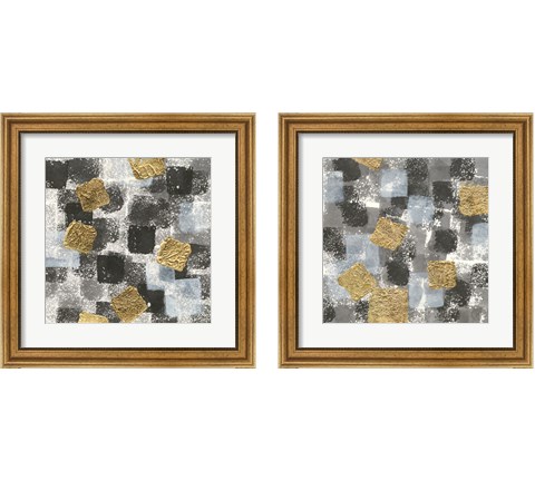 Gold Squares 2 Piece Framed Art Print Set by Chris Paschke