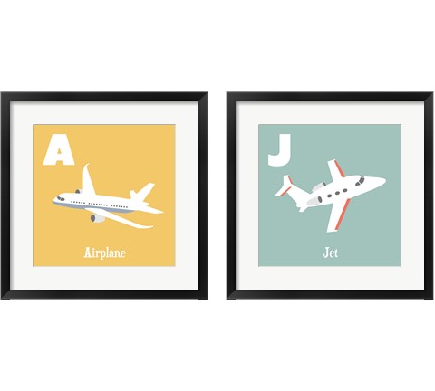 Transportation Alphabet 2 Piece Framed Art Print Set by Color Me Happy