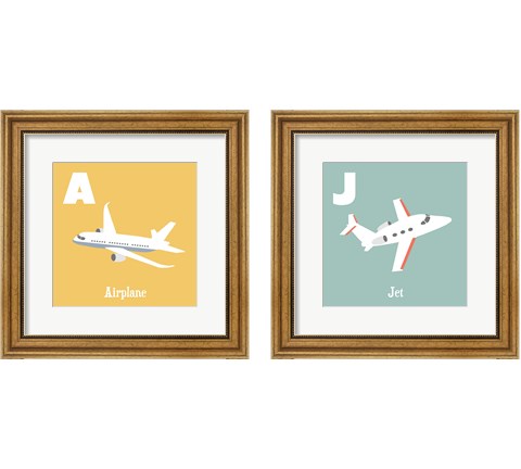 Transportation Alphabet 2 Piece Framed Art Print Set by Color Me Happy