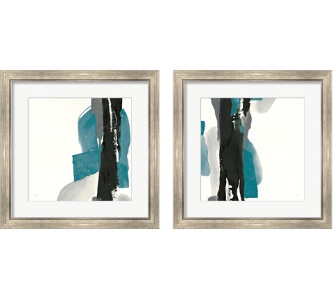 Black and Teal 2 Piece Framed Art Print Set by Chris Paschke