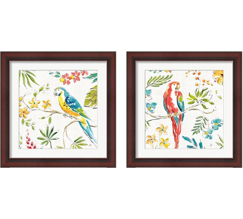 Tropical Oasis White 2 Piece Framed Art Print Set by Daphne Brissonnet