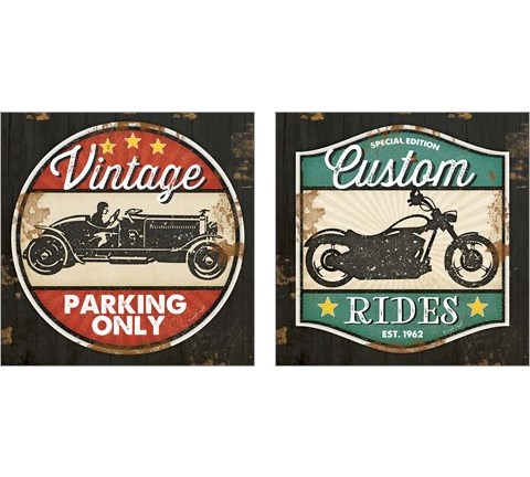 Vintage Auto 2 Piece Art Print Set by Jennifer Pugh