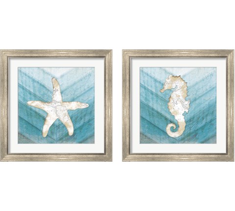 Coastal Sealife 2 Piece Framed Art Print Set by Jennifer Pugh