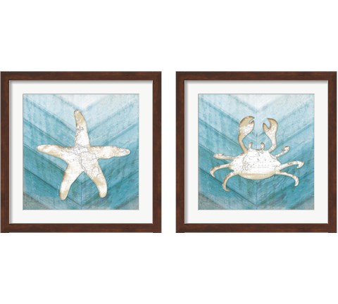 Coastal Sealife 2 Piece Framed Art Print Set by Jennifer Pugh