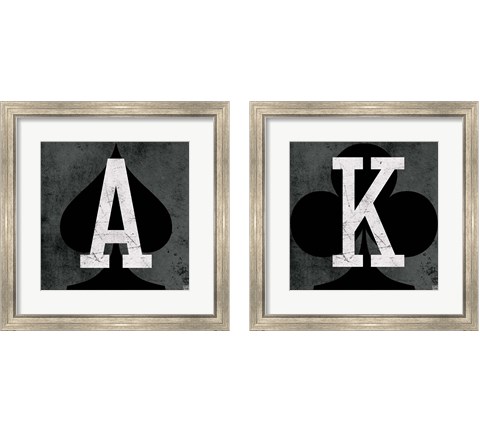 Playing Cards Gray 2 Piece Framed Art Print Set by Aubree Perrenoud