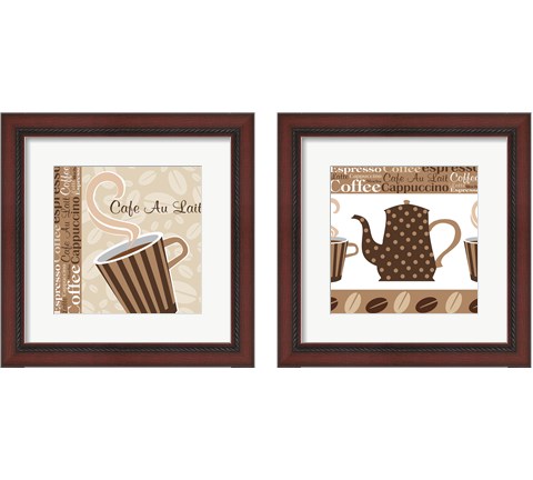 Cafe Au Lait Cocoa Latte 2 Piece Framed Art Print Set by ND Art & Design
