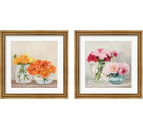 Fleurs et Vases Jaune 2 Piece Framed Art Print Set by Remy Dellal