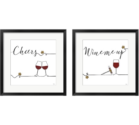 Underlined Wine 2 Piece Framed Art Print Set by Veronique Charron