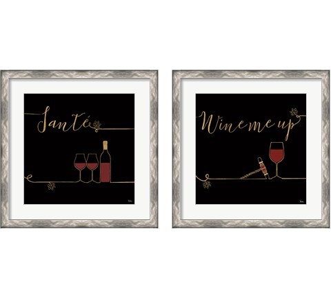 Underlined Wine Black 2 Piece Framed Art Print Set by Veronique Charron