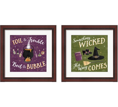 Haunted Halloween 2 Piece Framed Art Print Set by Laura Marshall