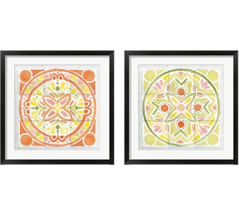 Citrus Tile 2 Piece Framed Art Print Set by Wild Apple Portfolio