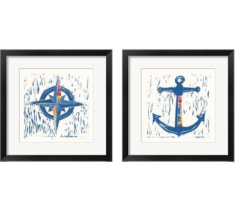 Nautical Collage 2 Piece Framed Art Print Set by Courtney Prahl