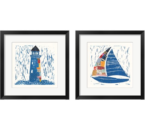 Nautical Collage 2 Piece Framed Art Print Set by Courtney Prahl