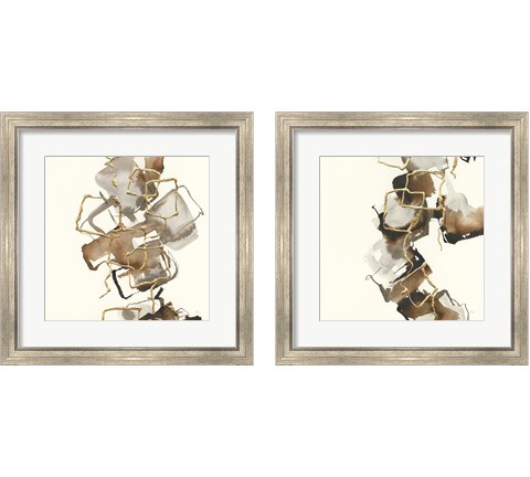 Gold Squares 2 Piece Framed Art Print Set by Chris Paschke