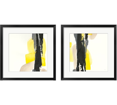 Black and Yellow 2 Piece Framed Art Print Set by Chris Paschke